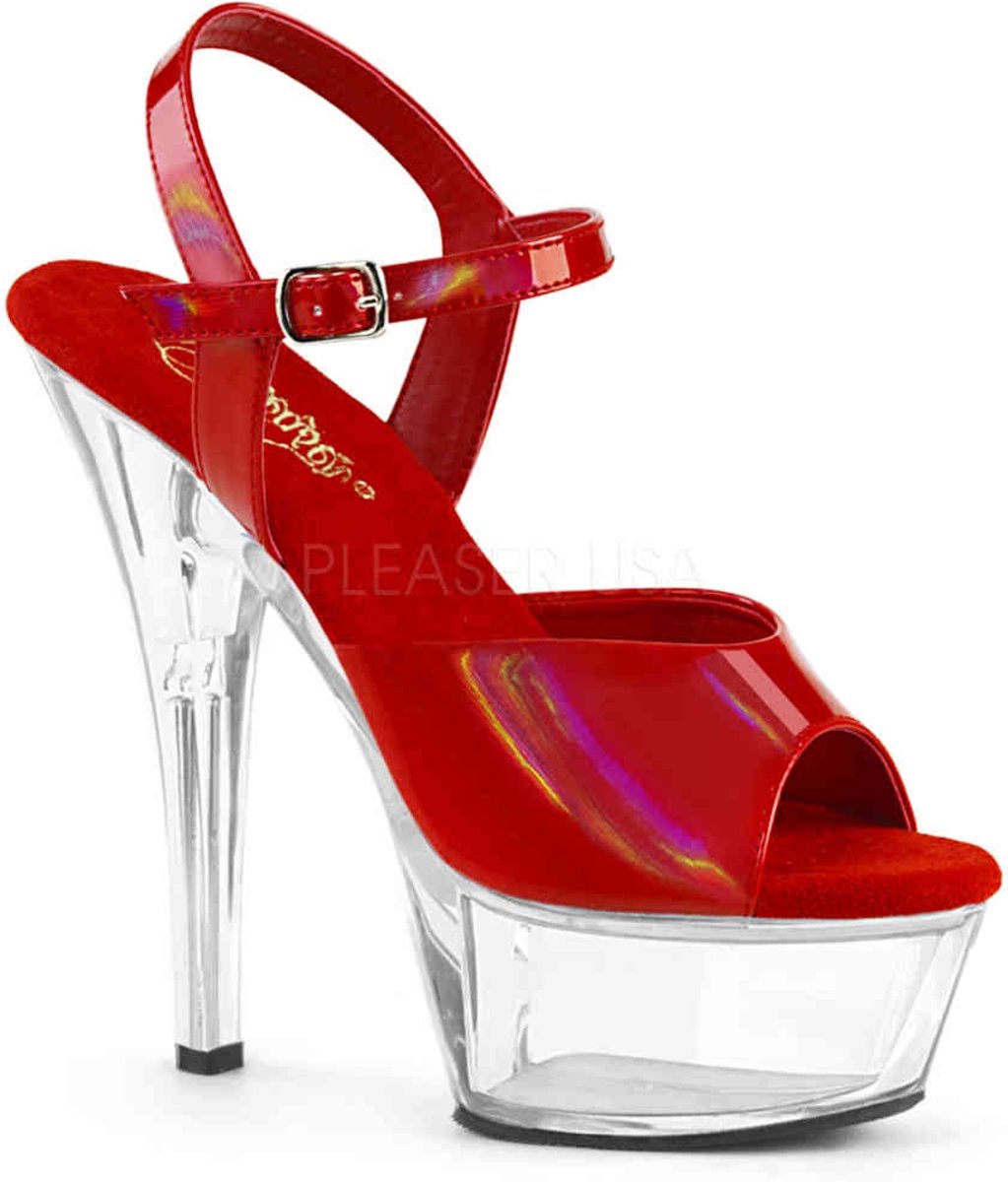 KISS-208GF (EU 36 = US 6) 6 Heel, 1 3/4 Glitter Filled PF Ankle Strap Sandal