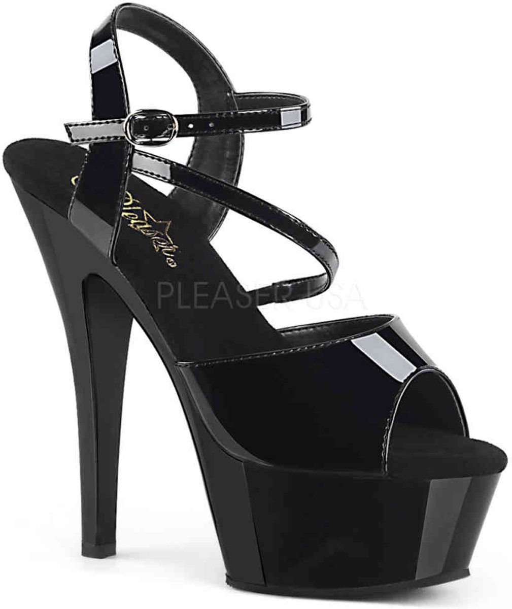 KISS-209 (EU 39 = US 9) 6 Heel, 1 3/4 Chrome Plated PF Ankle Strap Sandal