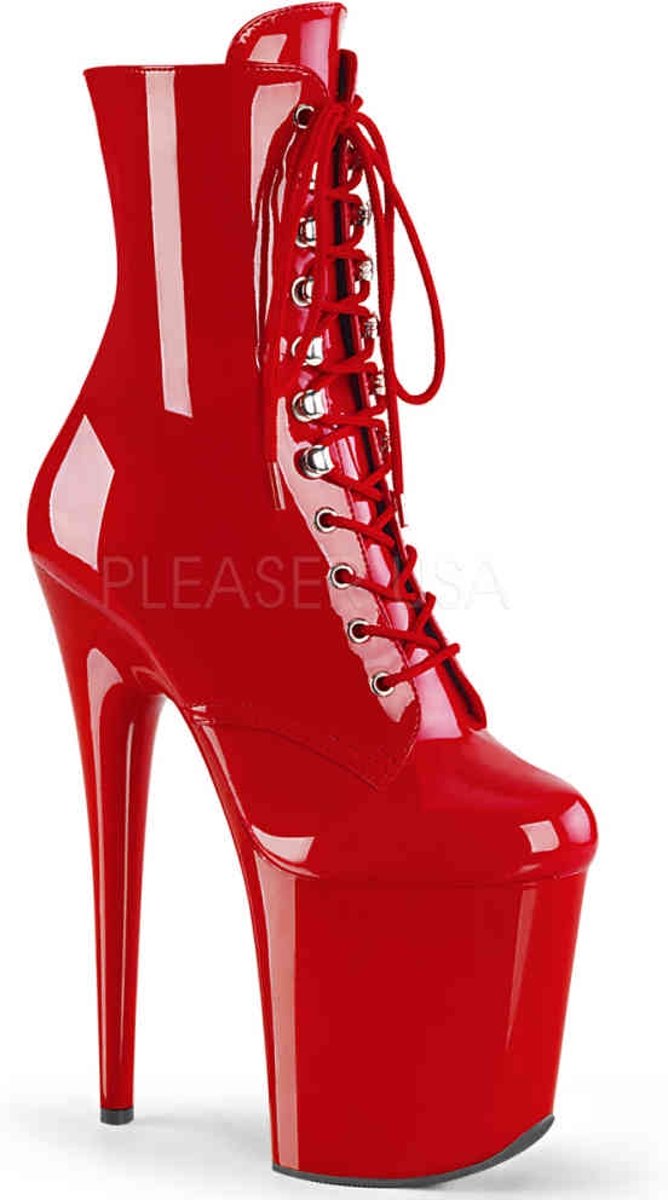 Pleaser Enkellaars -35 Shoes- FLAMINGO-1020 Rood