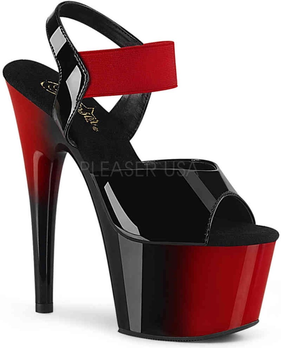 Pleaser Hoge hakken -36 Shoes- ADORE-714BR Zwart/Rood