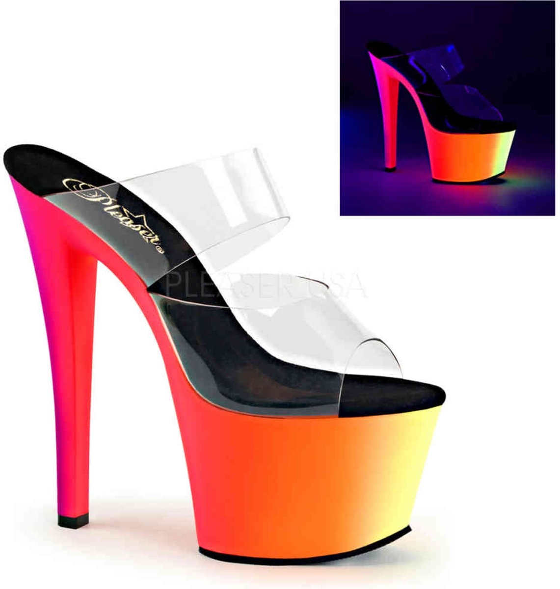 Pleaser Hoge hakken -36 Shoes- RAINBOW-302UV Multicolours