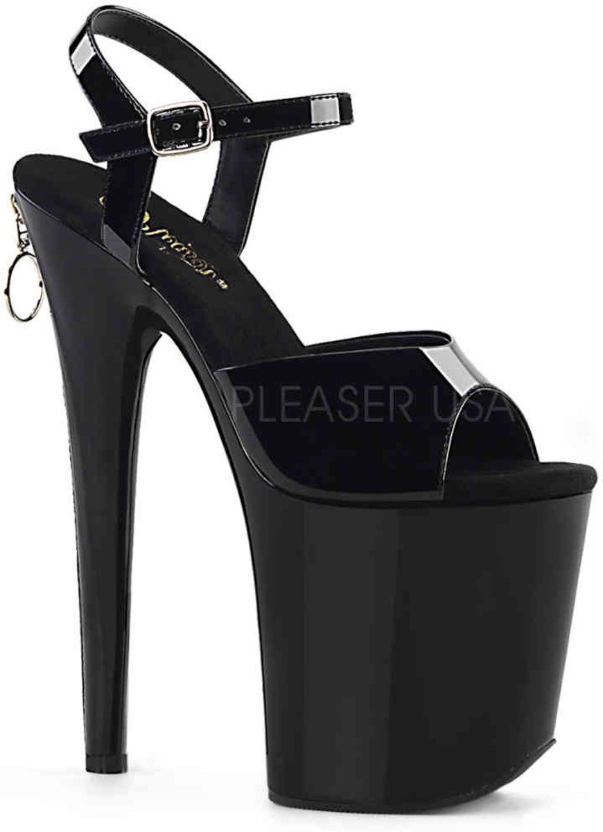 Pleaser Sandaal met enkelband -36 Shoes- FLAMINGO-809Z Zwart