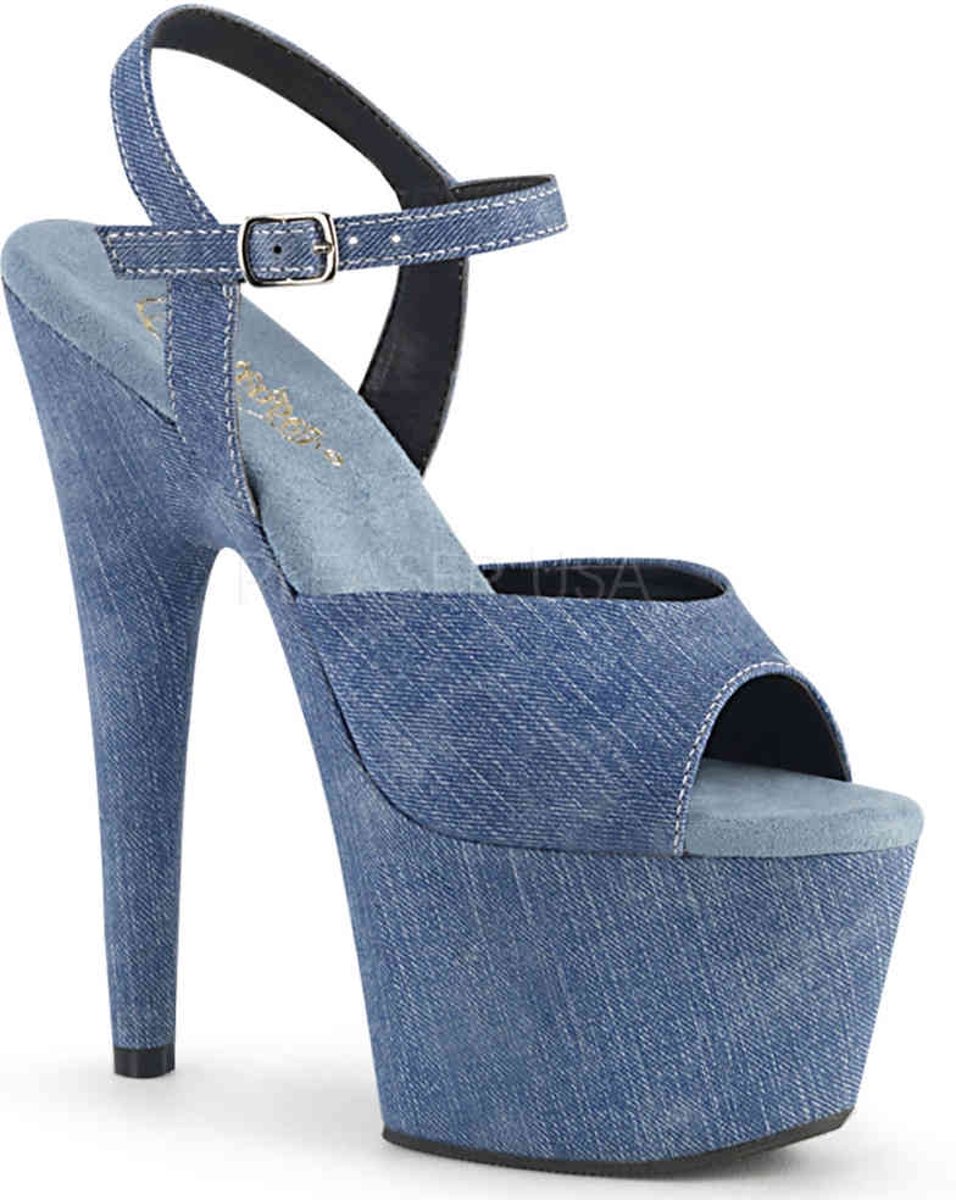 Pleaser Sandaal met enkelband -37 Shoes- ADORE-709WR Blauw