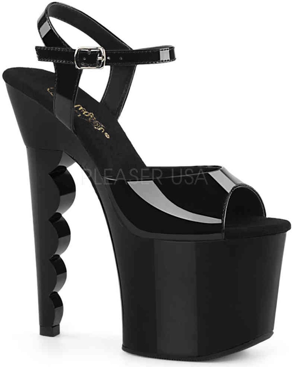 REVOLVER-708 (EU 37 = US 7) 7 RS Embellished Gun Heel, 3 1/4 PF Ankle Strap Sandal