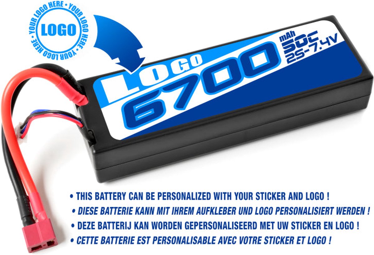 Private Label - Power Racing 50C - 6700Mah - 2S - 7,4V - T-Plug - Hard Case