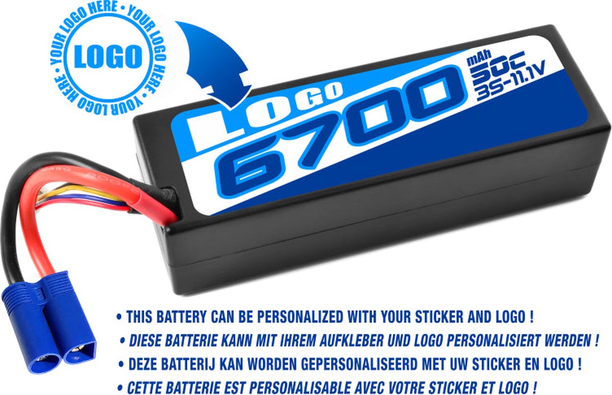 Private Label - Power Racing 50C - 6700Mah - 3S - 11,1V - EC-5 - Hard Case