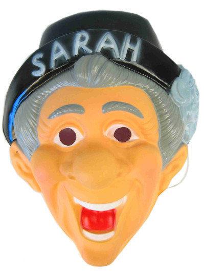 Masker sarah 50 jaar met hoed van kunststof