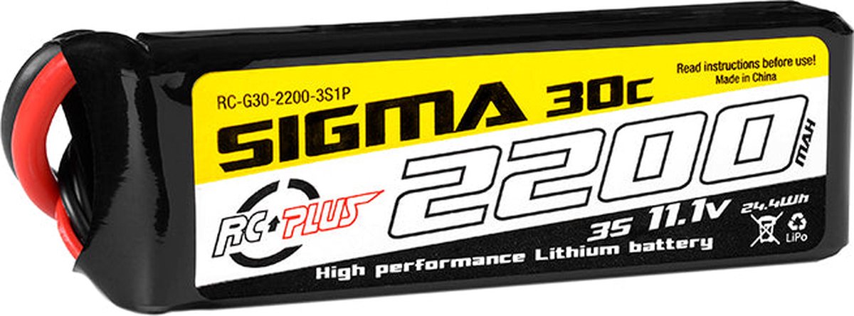 RC Plus - Li-Po Batterypack - Sigma 30C - 2200 mAh - 3S1P - 11.1V - XT-60