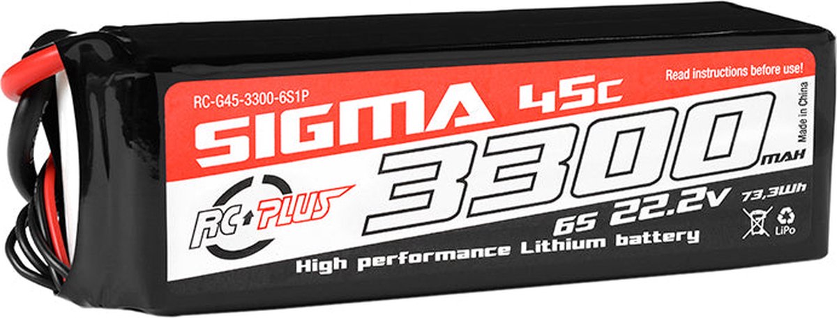 RC Plus - Li-Po Batterypack - Sigma 45C - 3300 mAh - 6S1P - 22.2V - XT-60