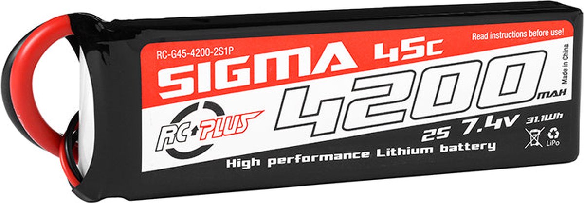 RC Plus - Li-Po Batterypack - Sigma 45C - 4200 mAh - 2S1P - 7.4V - XT-60