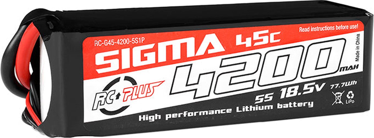 RC Plus - Li-Po Batterypack - Sigma 45C - 4200 mAh - 5S1P - 18.5V - XT-60