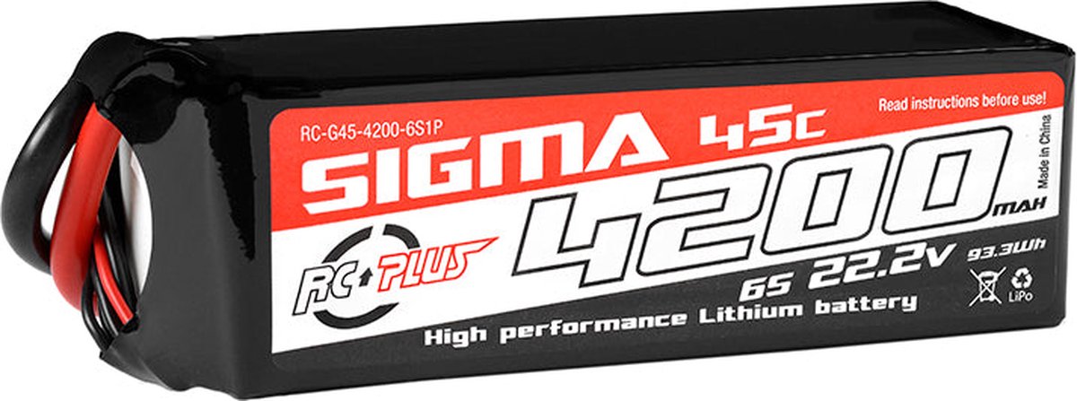 RC Plus - Li-Po Batterypack - Sigma 45C - 4200 mAh - 6S1P - 22.2V - XT-60