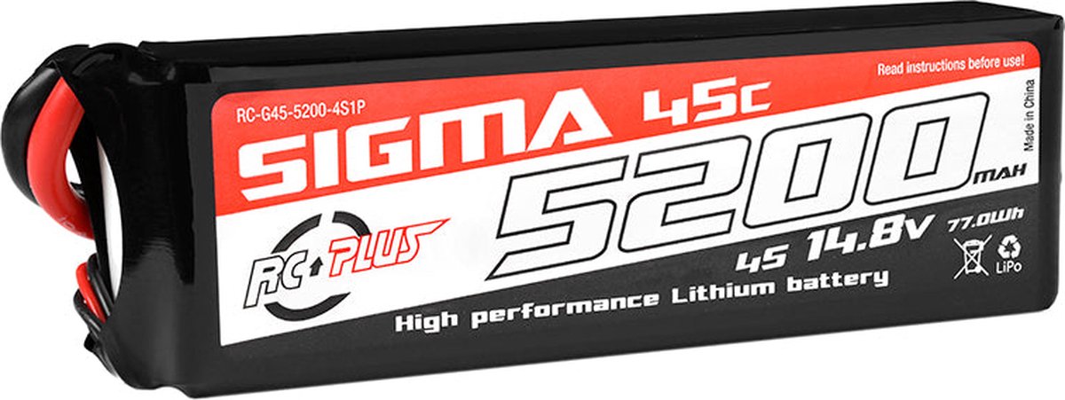 RC Plus - Li-Po Batterypack - Sigma 45C - 5200 mAh - 4S1P - 14.8V - XT-60