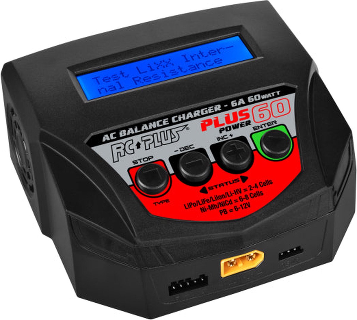 RC Plus - Power Plus 60 Charger - AC 60W - 1x 4S Lixx - 8 Nixx - 12V PB