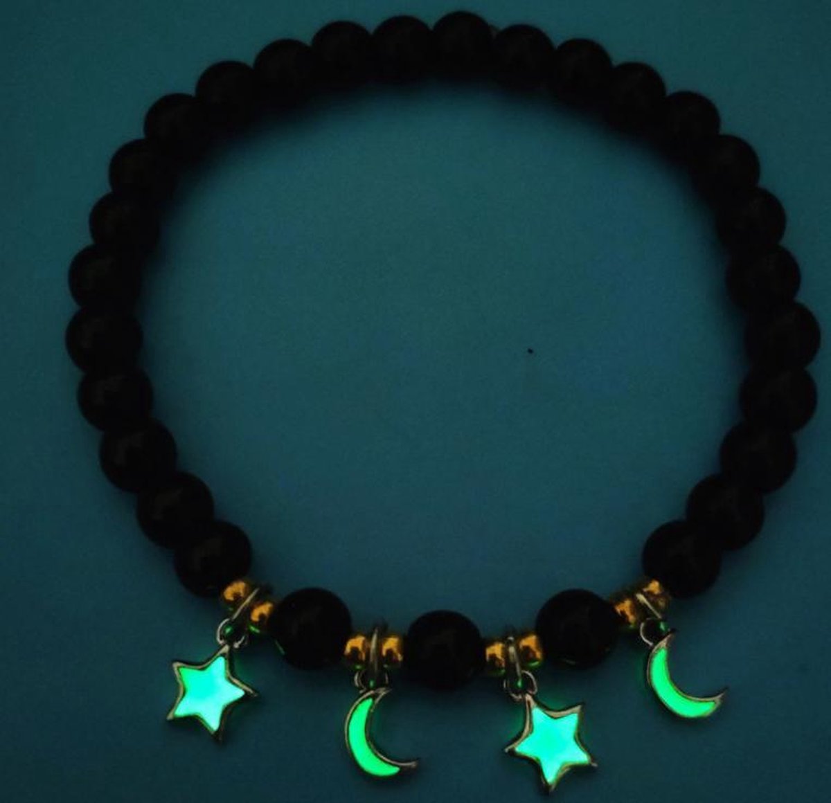 Armband glow in the dark met ster / maan