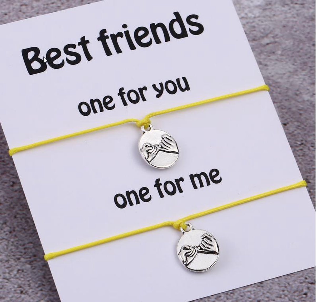 Vrienden armband - BFF - vriendschap - best friends - geel 2 stuks