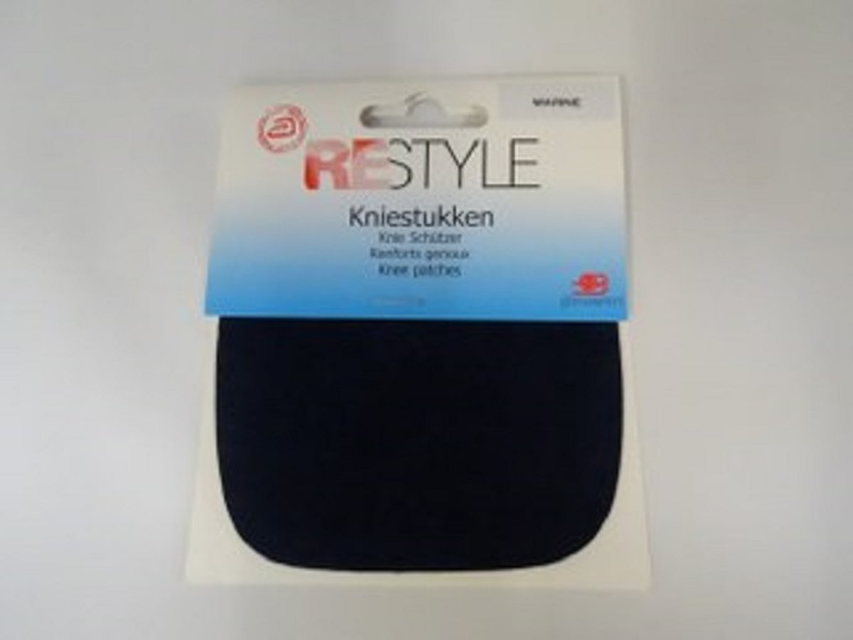 Kniestukken 2 stuks opstrijkbaar 10 x 11 cm kleur 210 marine