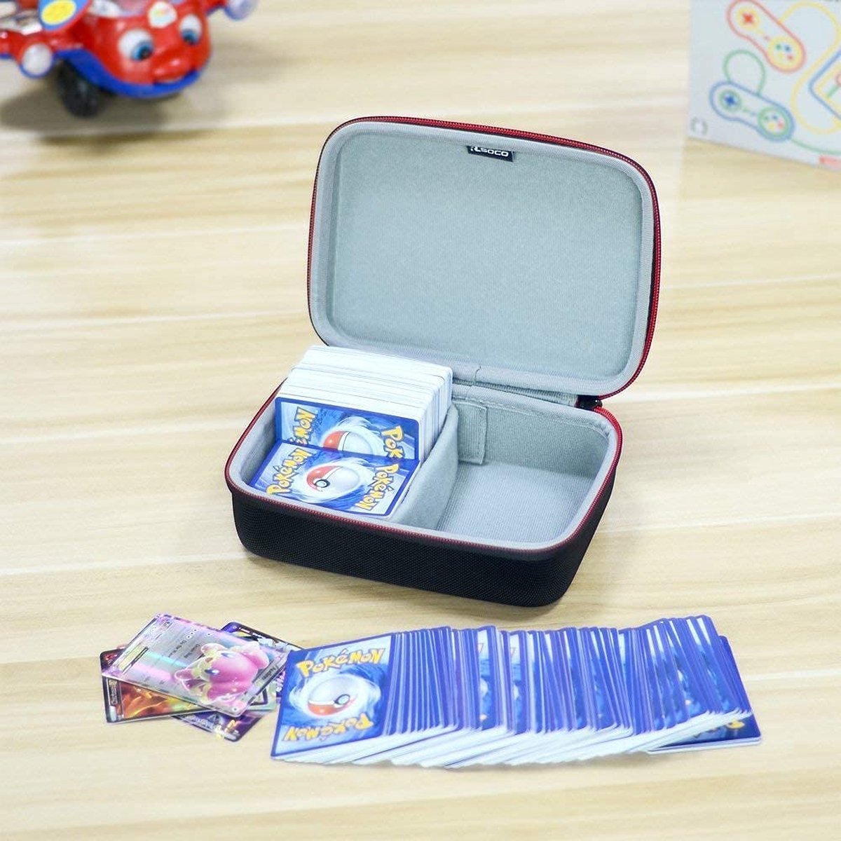 RLSOCO Case voor Pokemon Cards / Pokemon Trading Cards - Fits more than 600 Cards（Kaarten niet inbegrepen）