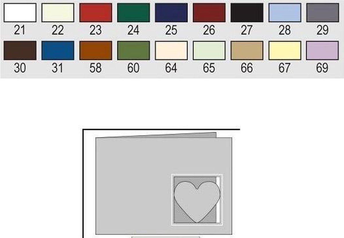 Romak - Kaarten met enveloppen - C6 - Passe-partout liggend hart