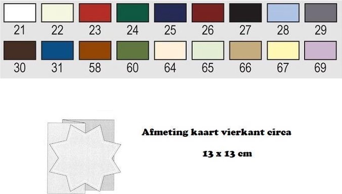 Romak - Kerstkaarten vierkant - zigzag ster - 6 stuks