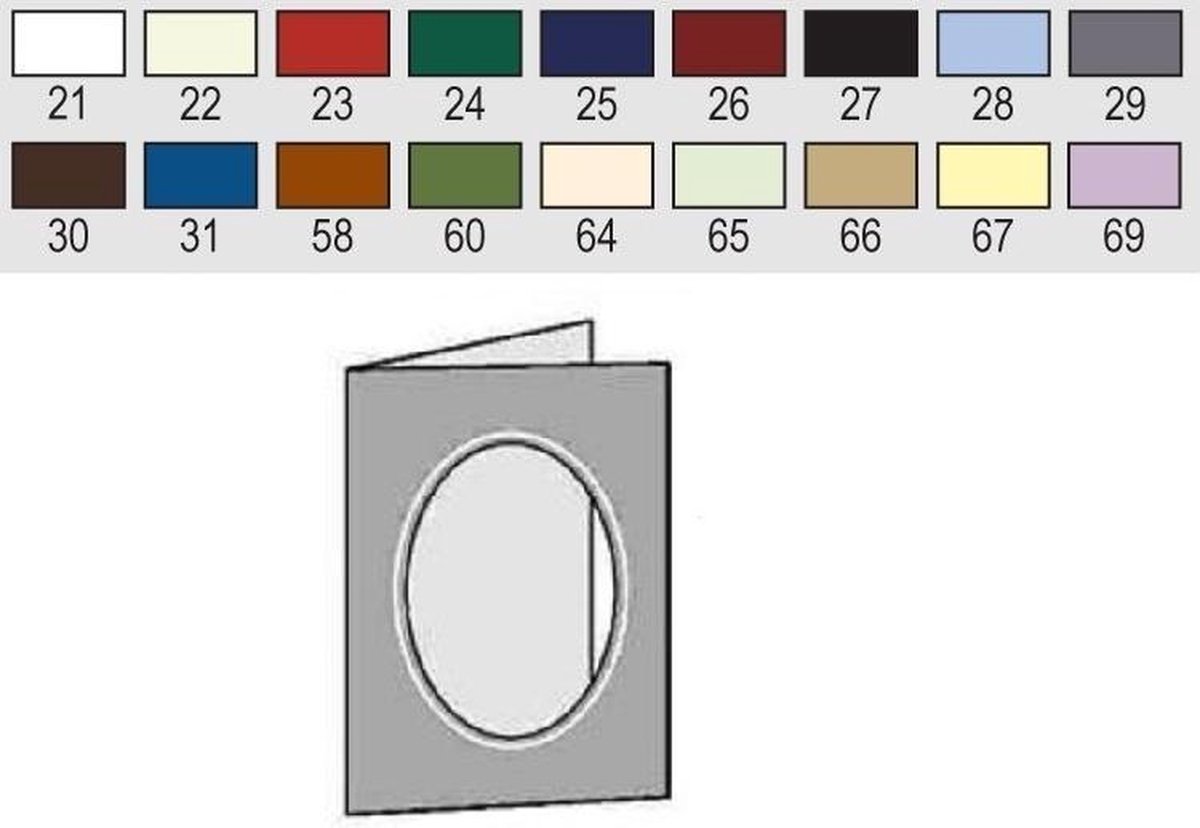 Romak - Passe-partoutkaarten - Ovaal + bijpassende envelop.
