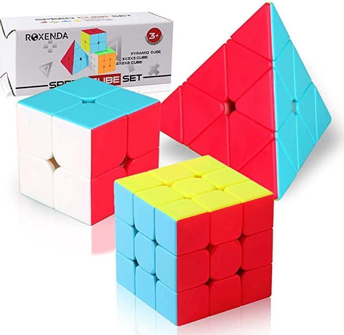 Speed Cube - 2x2, 3x3, 4x4, 5x5 - SpeedCube - Set 4 In 1 - Brein Breker - SpeedCube Giftset- Nieuw Ontwerp 2019- Inclusief Geheime Tutorial boekje