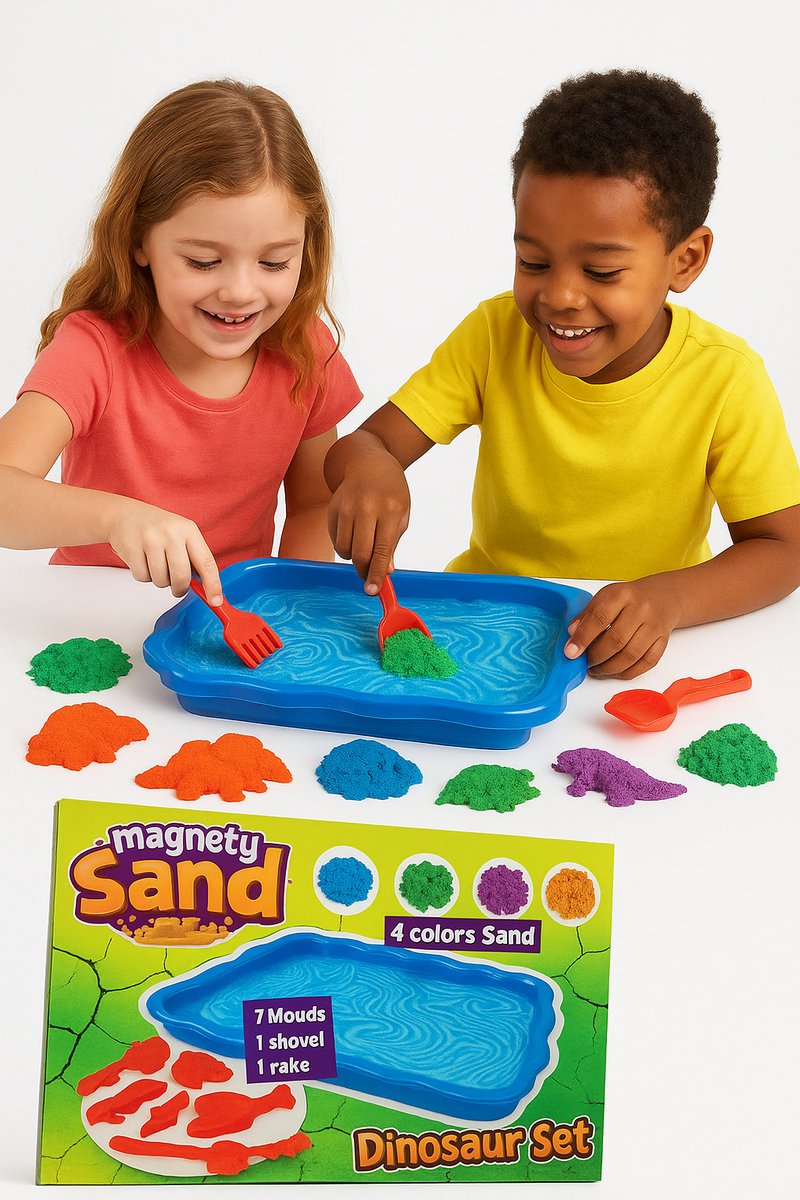 Dinosaurus set - Sand- speelzand - Speelzand voor Binnen-Inclusief accessoires-Sinterklaas cadeautjes-