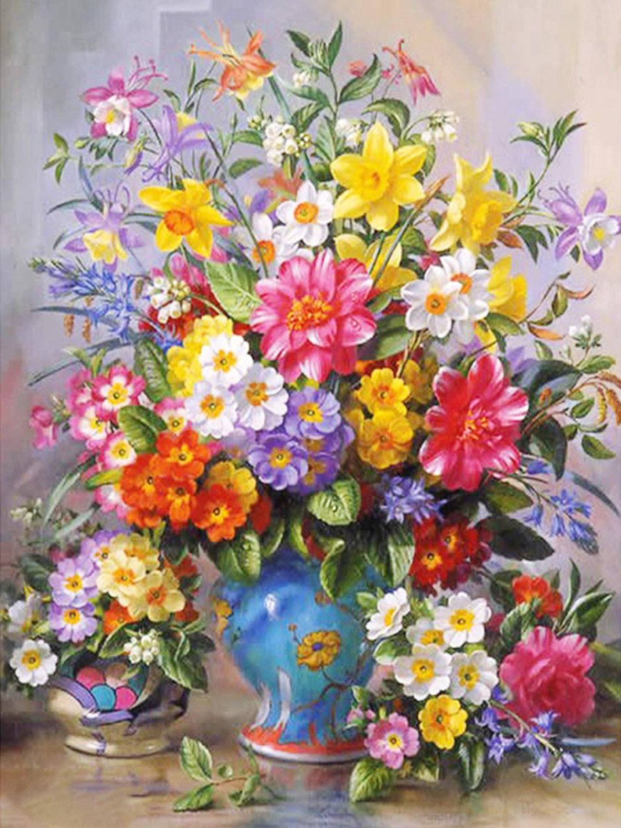 Rubye Diamond Painting Volwassenen - Diamond Painting Kinderen - Kleurrijke Bloemen - 30x40cm