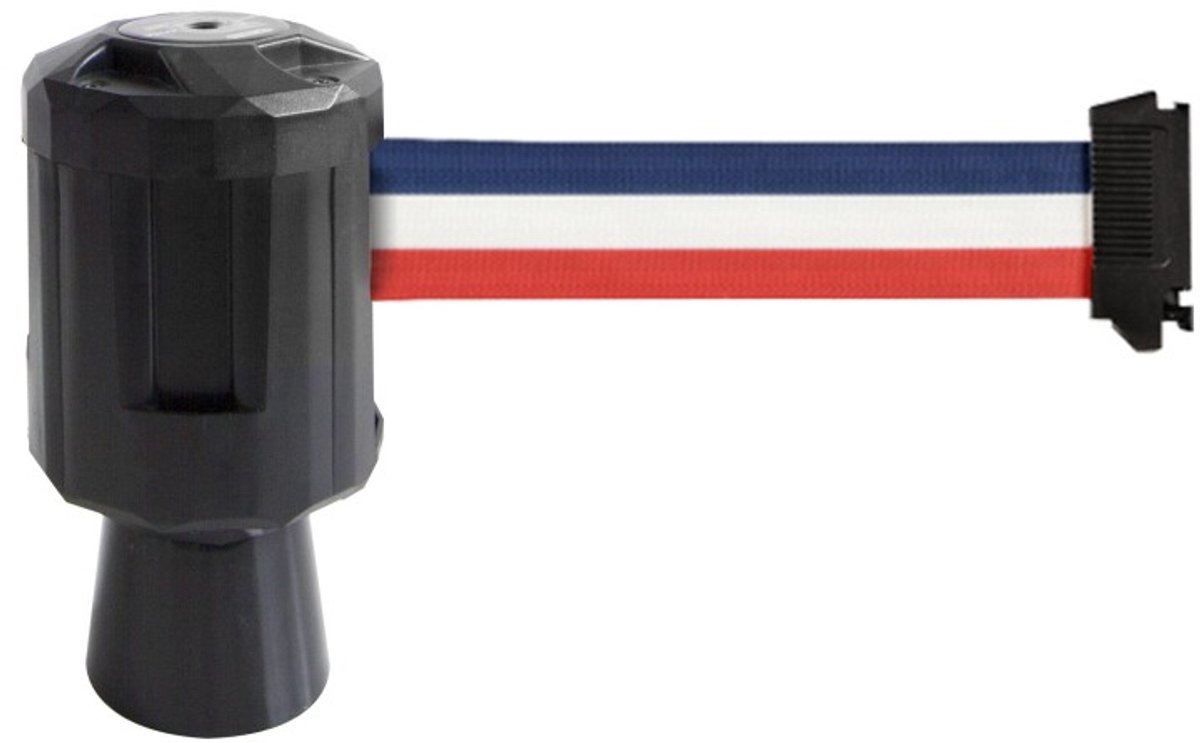 Premium wandbevestigbare opwikkelaar voor buitengebruik - 4m blauwe/witte/rode riem