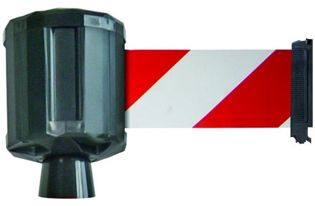 Verlengbare riem voor bouwkegel met universele kegadapter - 2m/50mm rood/wit