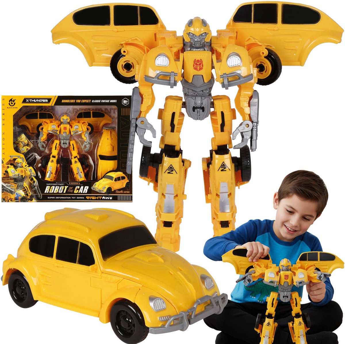 Gele Robot Auto 2in1 transformerend speelgoed voor kinderen 3+ MEGA CREATIVE