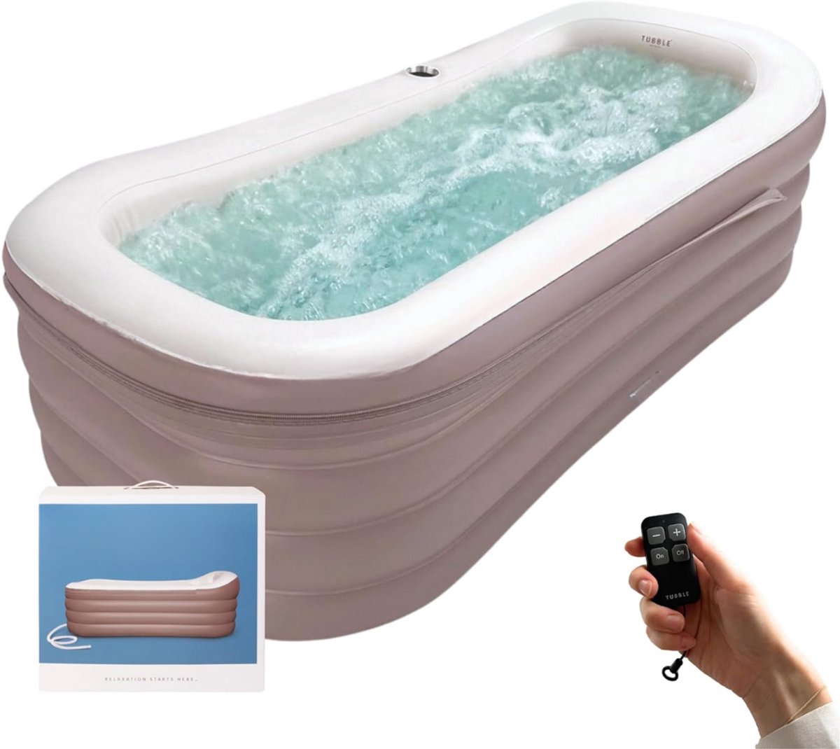 SCH® Jacuzzi Opblaasbaar - Jacuzzi - Grijs - 156cm x 52cm x 80cm