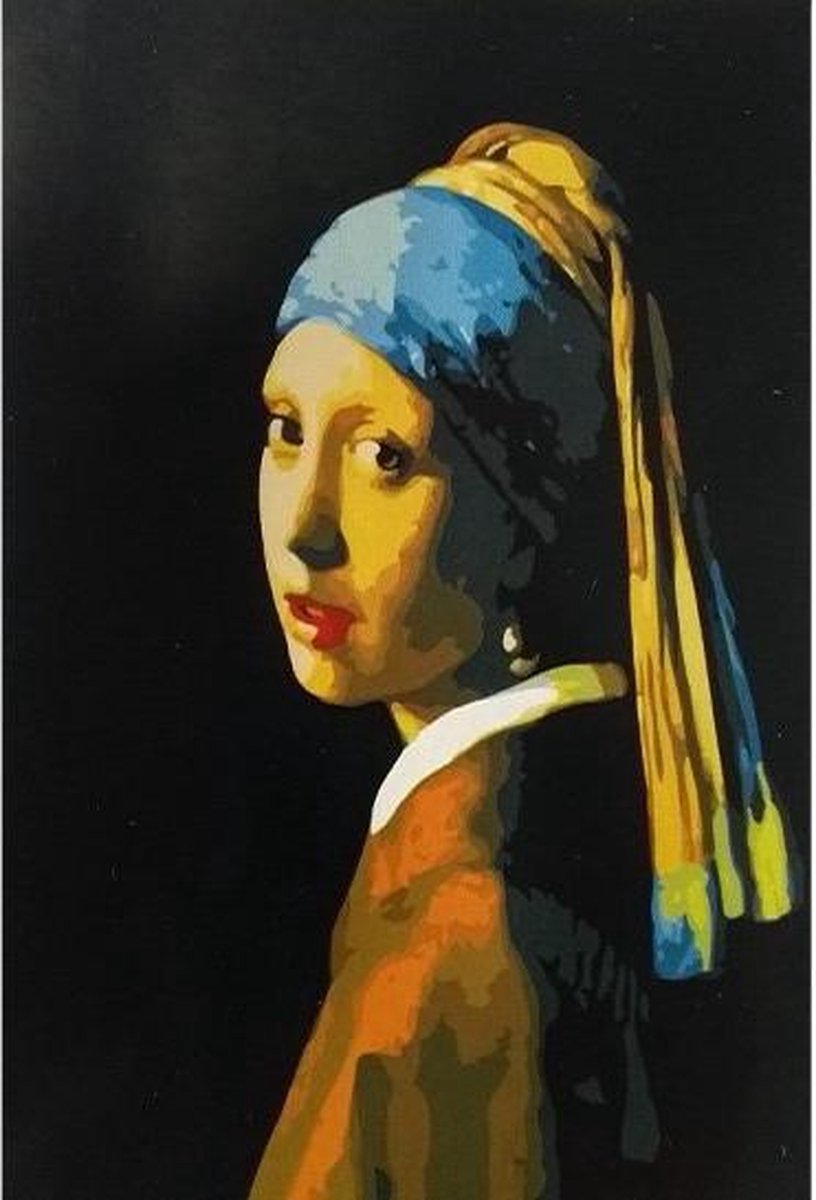 Schilderen op nummer volwassenen - Paint by number - Meisje met de Parel - Girl with a pearl earring - 40x50 cm