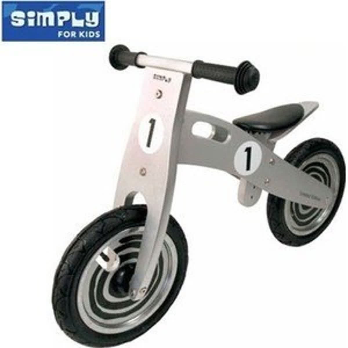 Simply Houten Loopfiets - Classic zilver