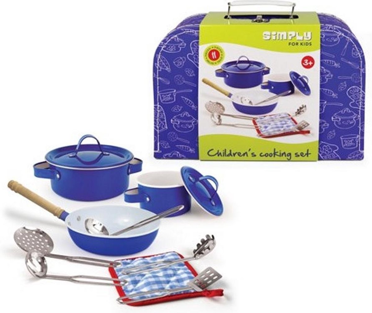 Simply for Kids Metalen Kookset in Koffer Blauw 11-delig