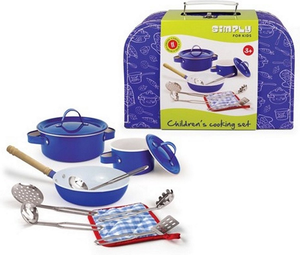 Simply for Kids Metalen Kookset in Koffer Blauw 11-delig