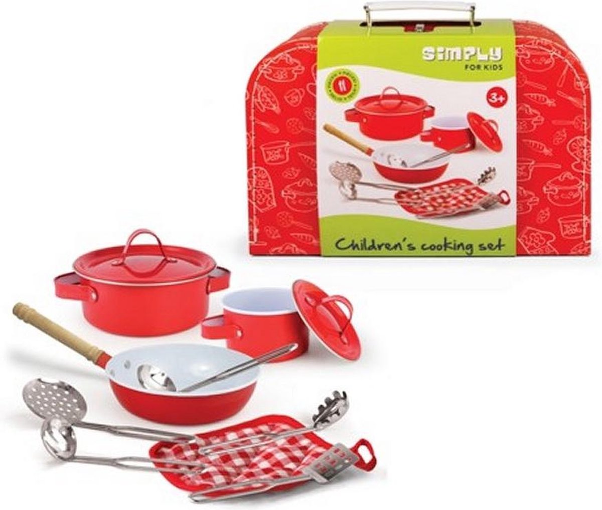 Simply for Kids Metalen Kookset in Koffer Rood 11-delig