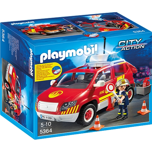 Playmobil   brandweer pompwagen met licht en sirene - 5364