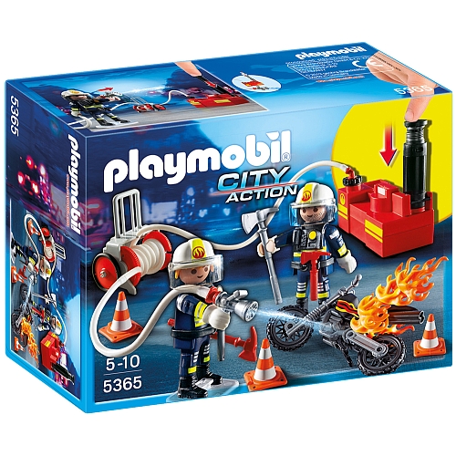 Playmobil   brandweermannen met brandslang 5365