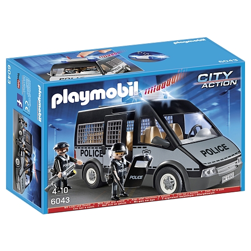 Playmobil   politie celwagen met licht en geluid - 6043