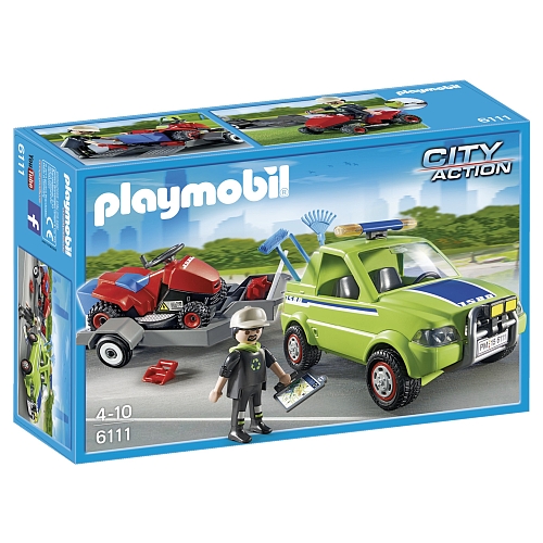 Playmobil   voertuig groenbeheer met grasmaaier 6111