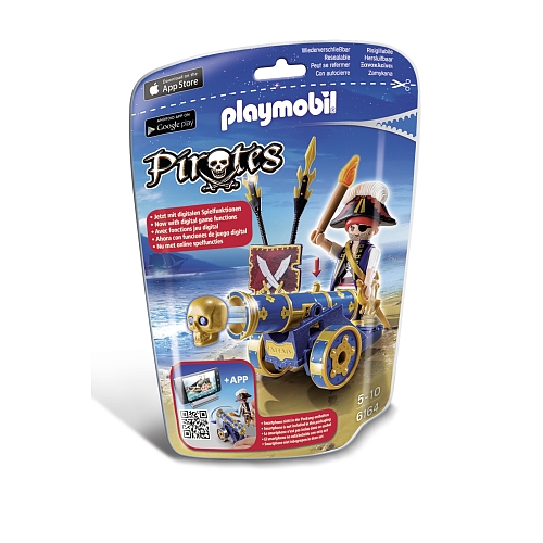 Playmobil   officier met blauw kanon - 6164