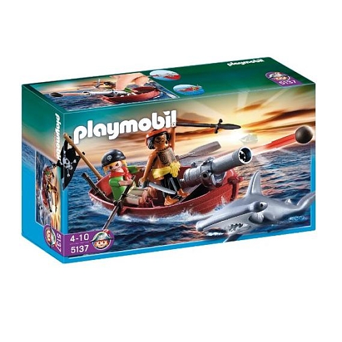 Playmobil Pirates piratenroeiboot met hamerhaai 5137