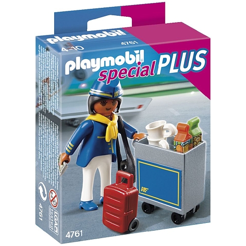 Playmobil    stewardess met trolley - 4761