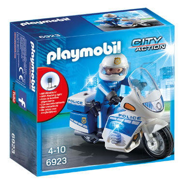 PLAYMOBIL   politiemotor met LED-licht 6923