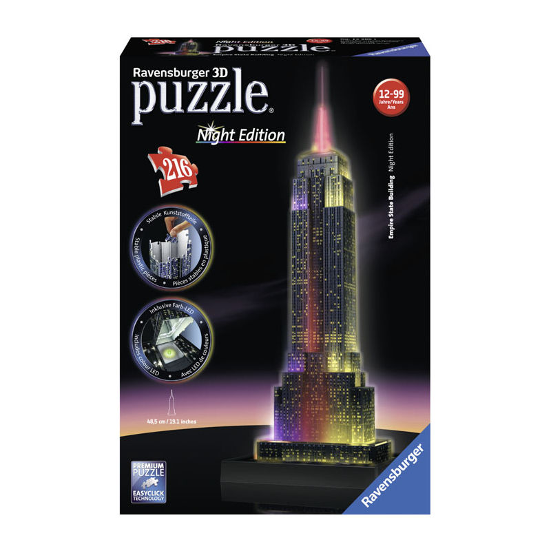   3D Puzzel Empire State Building bij Nacht 216 stukjes