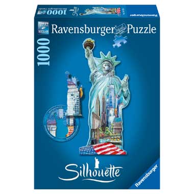 Ravensburger Silhouettepuzzel Vrijheidsbeeld New York 1000 stukjes