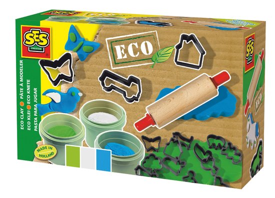 Ses ECO Klei - 12 vormen en roller