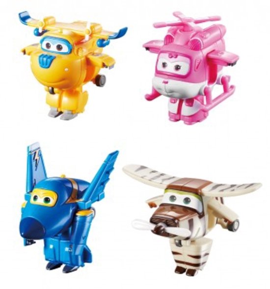 Super Wings Speelfiguren Mini Jerome、Donnie、Dizzy、Bello