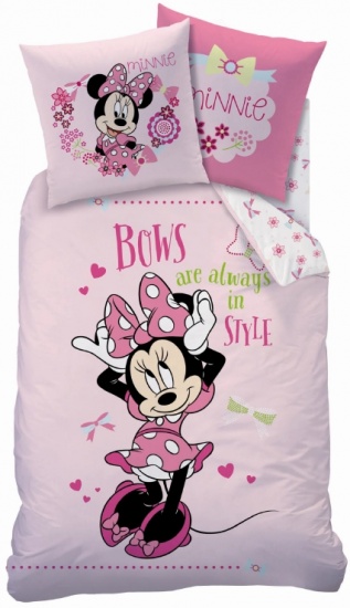 Disney Dekbedovertek Minnie Mouse 140x200/63x63 cm roze